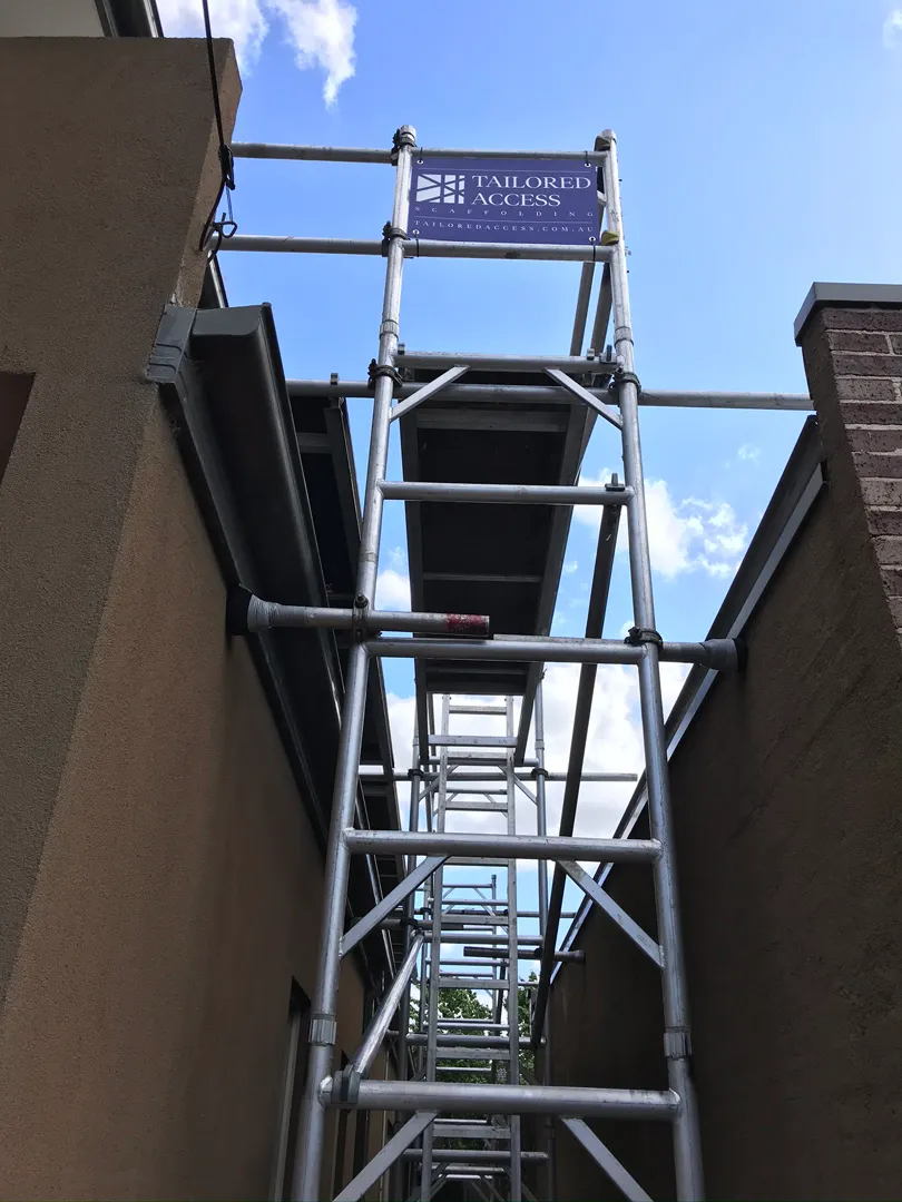 Mobile aluminium tower — gutter and fascia access. — Brighton